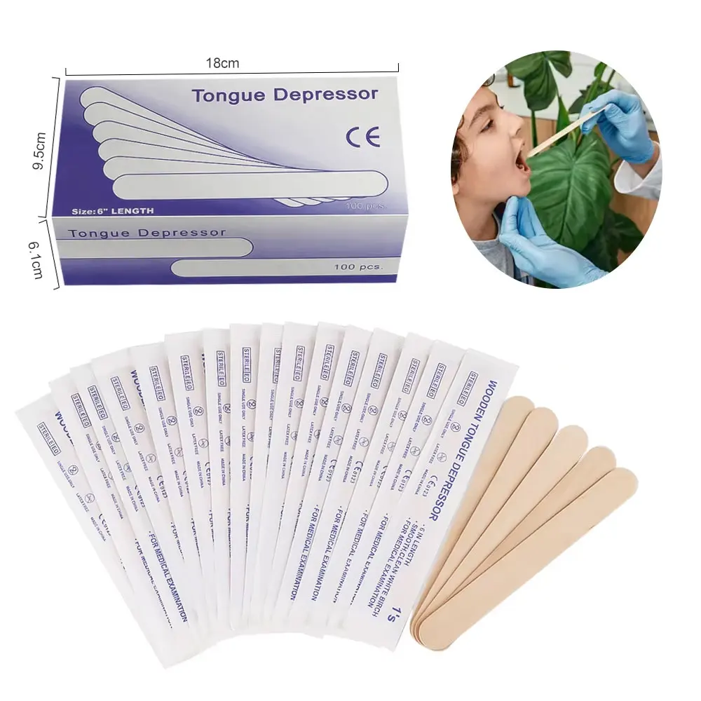 100/200pcs individually packaged Wooden Tongue Depressor Disposable for Tattoo Waxing Stick Tattoo Accessories