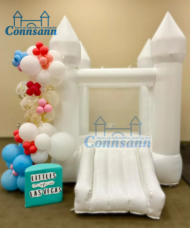 Connsann Inflatable White Bounce House for Kids  9FT x 7FT x 6FT  Perfect Fun for Birthday Parties and Outdoor Events