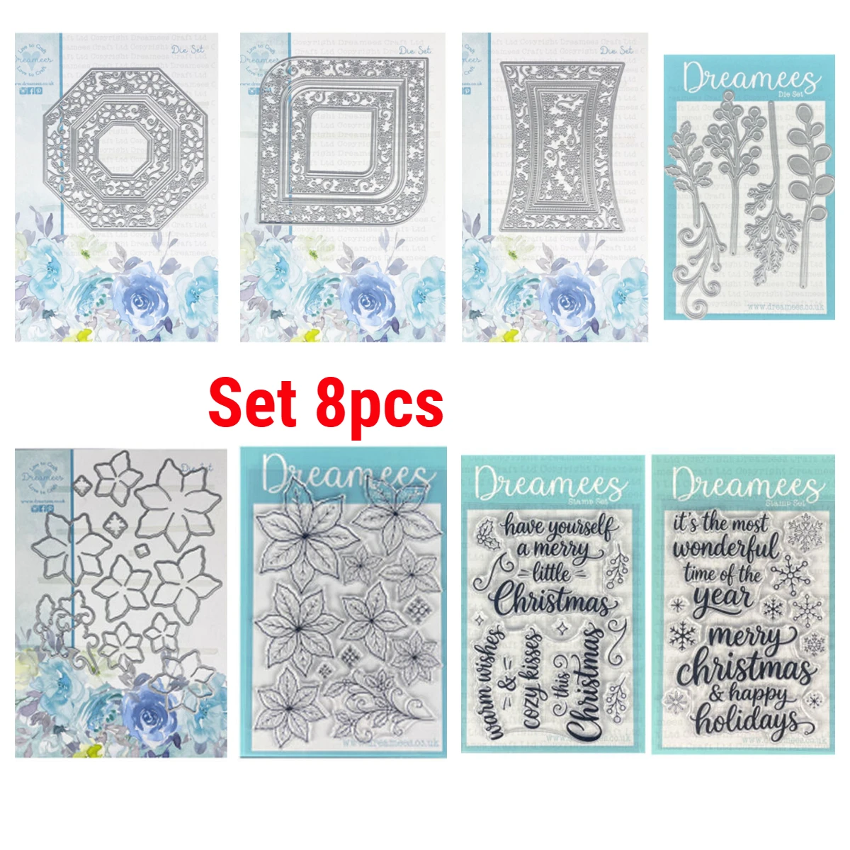 Charming Daisies Festive Frames Die Set Pretty Poinsettia Clear Stamps Layering Doily Metal Cutting Dies DIY Scrapbook Template image 3