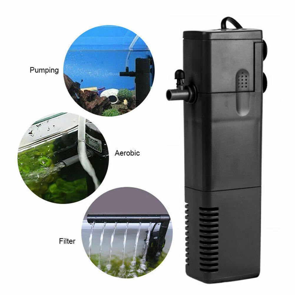 

1PC Fish Tank Filter Pump 12V/24V 3W 200L/H Multifunction Submersible Pump Aquarium Filter Pump - EU Plug (220V 3W 200L/H