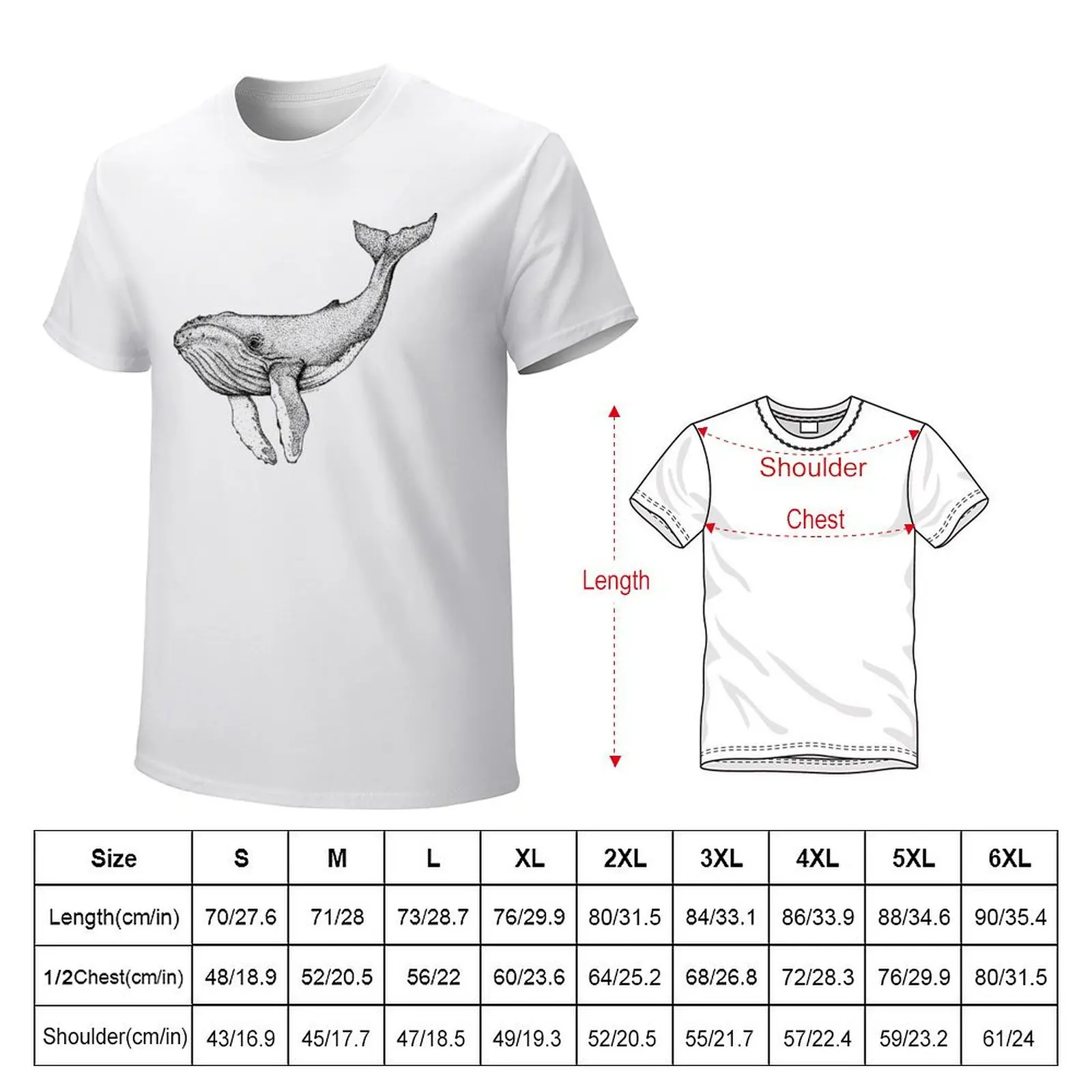 Humpback whale T-shirt boys whites quick-drying t shirt for men