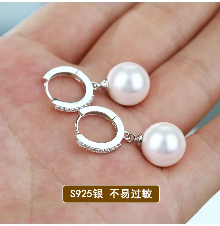 SHSTONE 2024 Pearl Earrings Genuine Natural Freshwater Pearl 925 Sterling Silver Earrings Pearl Jewelry For Woman Wedding Gift