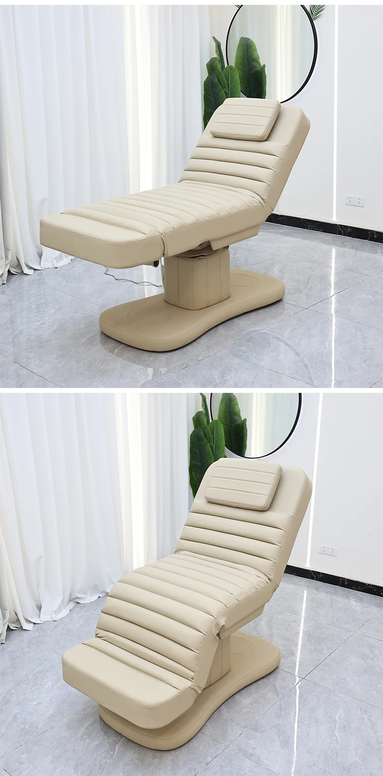 3-Motoren Verstellbarer Elektrischer Luxus-Schönheitsstuhl Gesichts-Wimpern-Massageliege Camilla für Salon-Kosmetik-Hautpflege-Schönheitsbehandlung – Detail 12