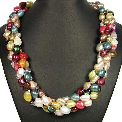 

Favorite Pearl Jewelry,Rainbow 20'' Baroque Nugget Cultured Freshwater Pearl Necklace,Charming Women Gift