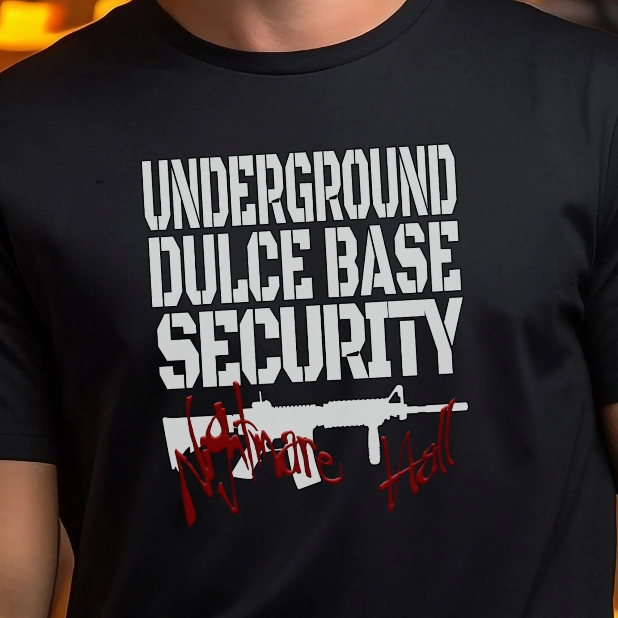 Dulce Underground Base Security Nightmare Hall T-shirt, UFO T-shirt, Alien Gift, Gift for Him, UFO clothing, I Want to Believe,