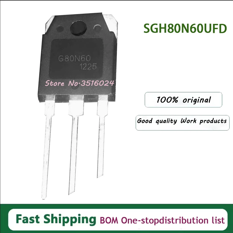 

10PCS/lot G80N60UFD SGH80N60UFD TO-3P 600V 80A 100% NEW