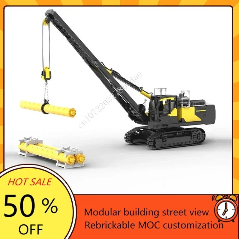 4170PCS Angepasst MOC Volvo PL4809E Pipelayer Modell Benutzerdefinierte Puzzles Technologie Bildung DIY Montage Spielzeug Kinder Weihnachten Geschenke