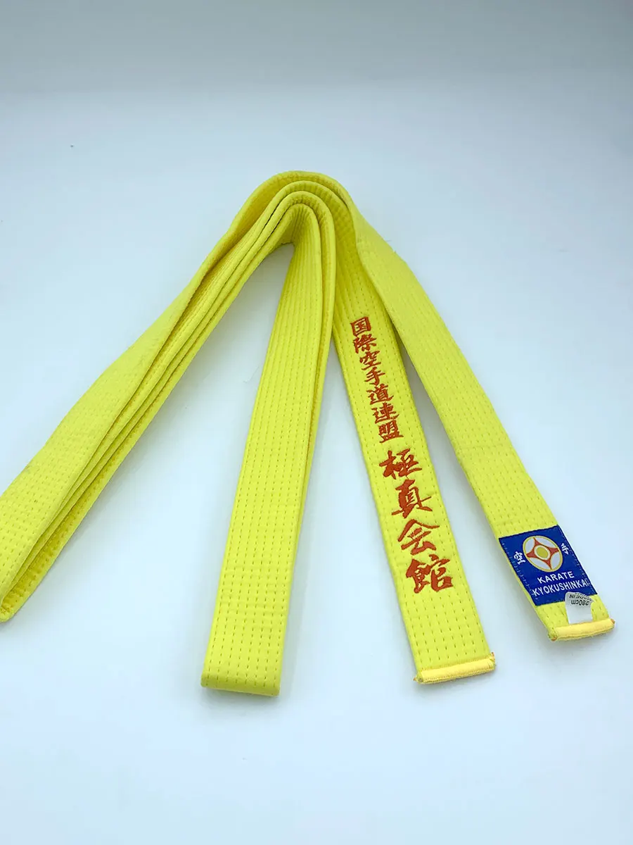 International Karate Federation Kyokushi Belts IKF Sports Yellow Belt 4cm Wide Customized Processing Embroidered Text China Made