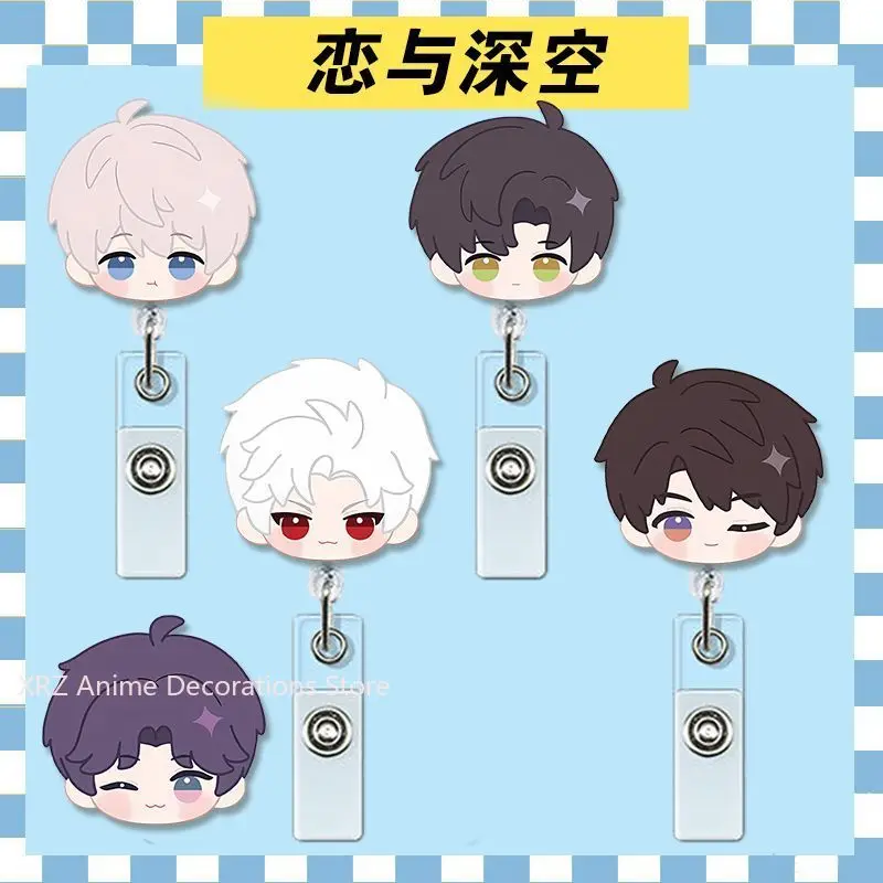 

5pcs Love and Deepspace Xavier Rafayel Anime Retractable Nurse Badge Reel Doctor Student Name ID Card Holder Lanyard Badge Clip