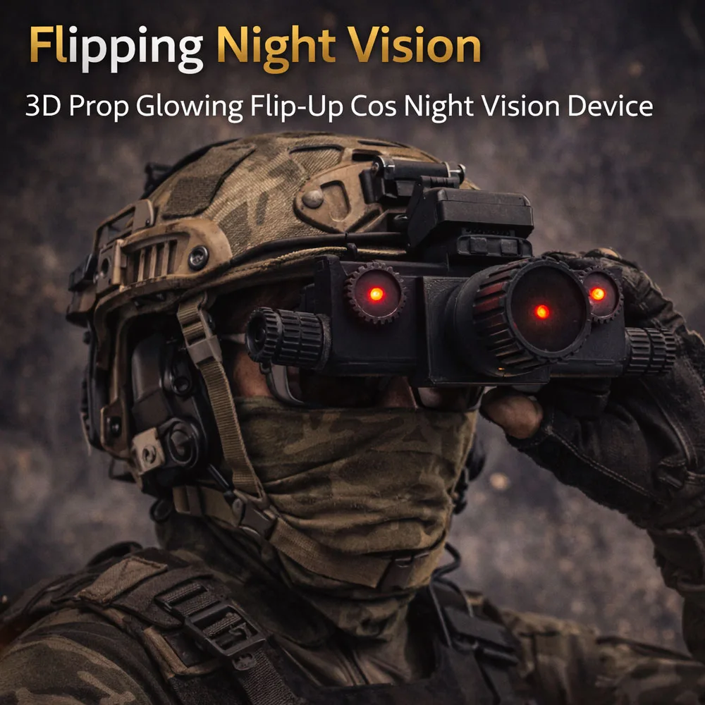 

Tactical Night Vision Goggles Dummy 3D Model with Night Vision Mount for Outdoor Paty Cosplay Airsoft Movie Tactical Prop