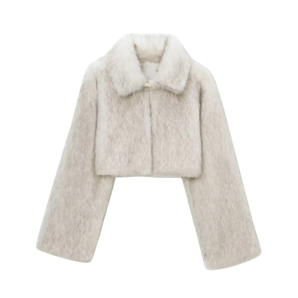 

Autumn Fashion French Design Women's Eco-Friendly Imitation Mink Fur Coat Style Clothing