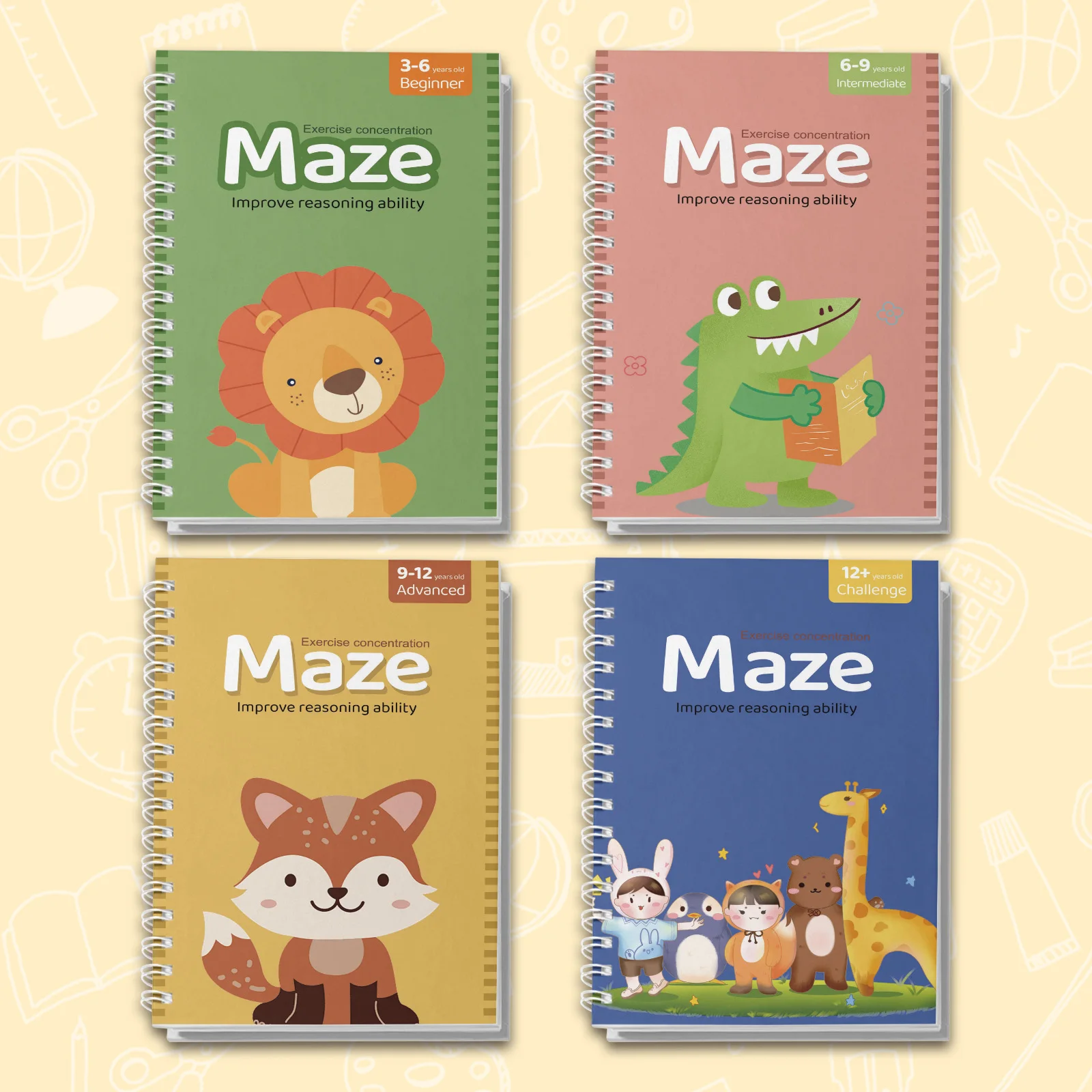 Maze Puzzle Books for Kids – Beginner to Advanced Labyrinth Challenges to Improve Reasoning Skills