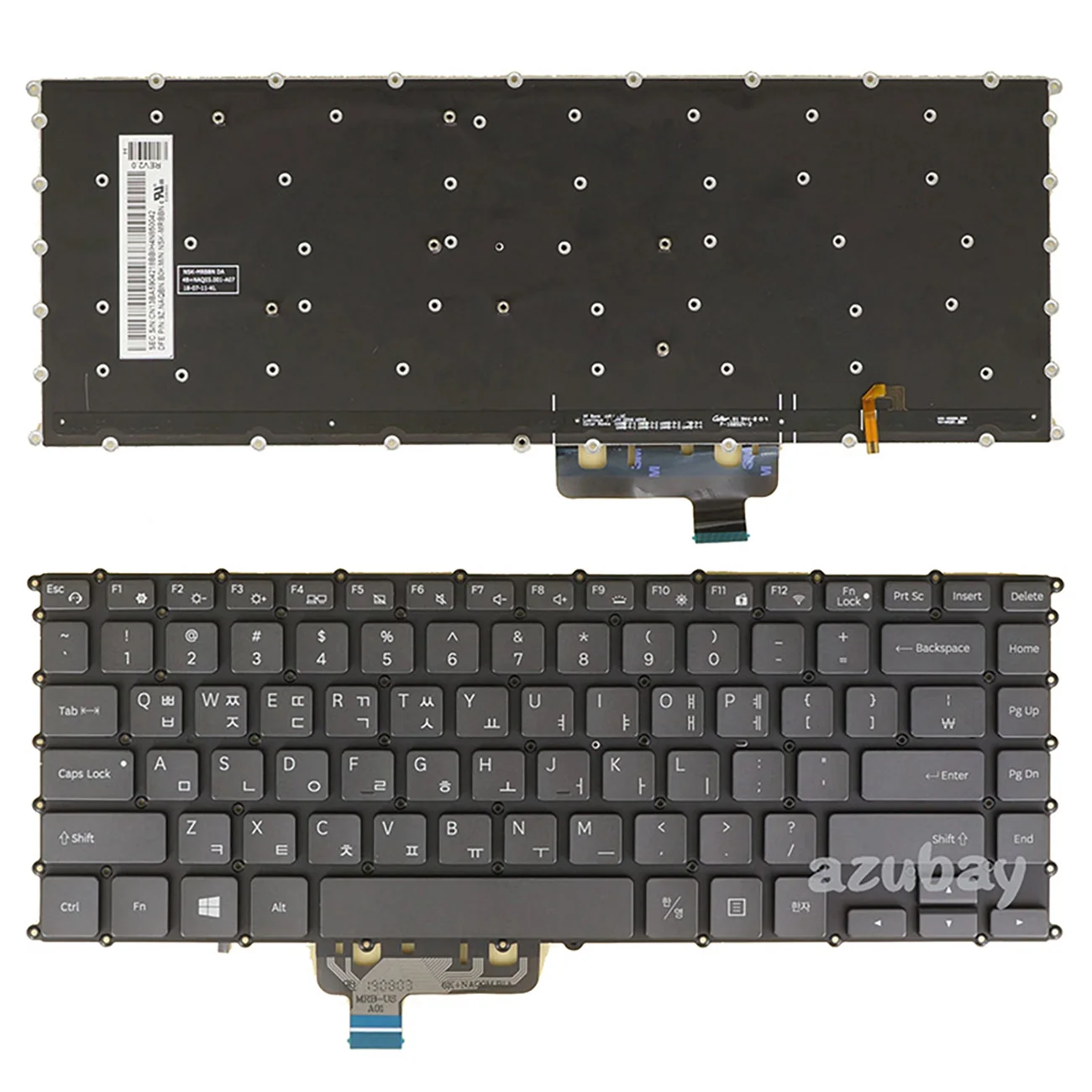 Klawiatura koreańska US do notebooków Samsung Series 9 NP940X5N NP940X5N-X01US NP940X5M NP940X5M-X01US 9Z.NAQBN.B01 NSK-MRBBN z podświetleniem