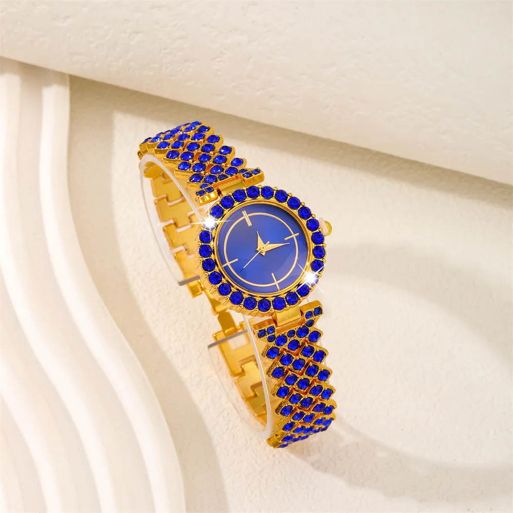 2025 New Women's Watch Diamond Dial Watch Best-Selling Products Luxury Brand Watch Bracelet Set Diamond Steel Strap