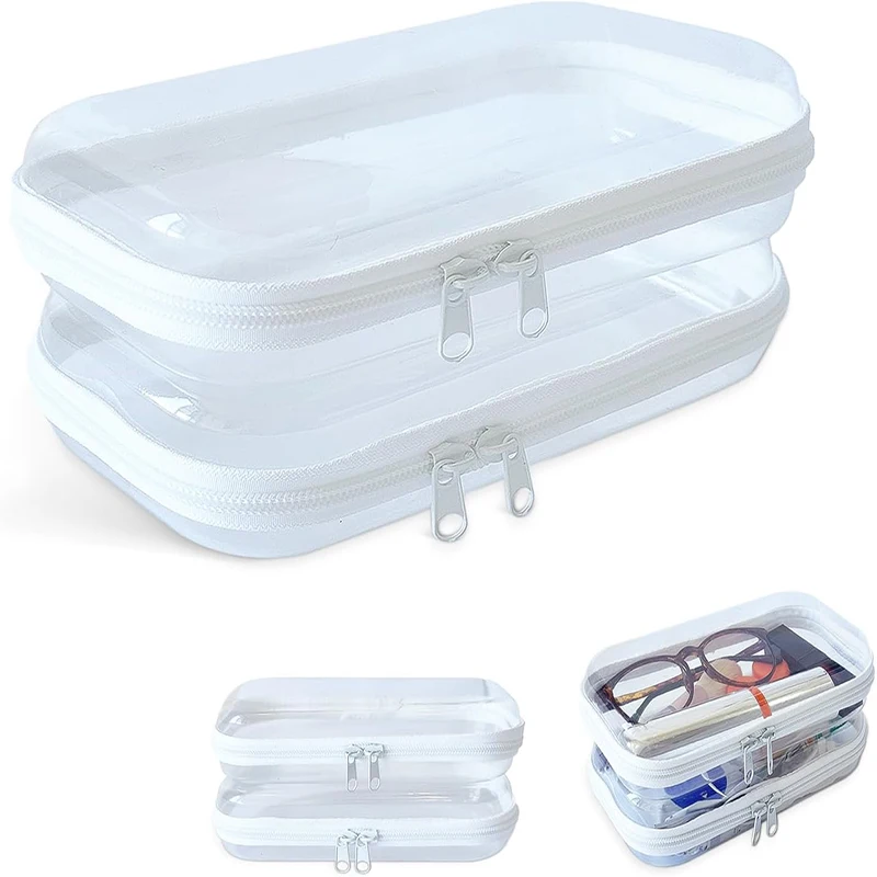 

Transparent PVC Makeup Brush Storage Travel Organizer Clear Bag Toiletry Wash Bags Glasses Case Large Capacity Pencil Pouch