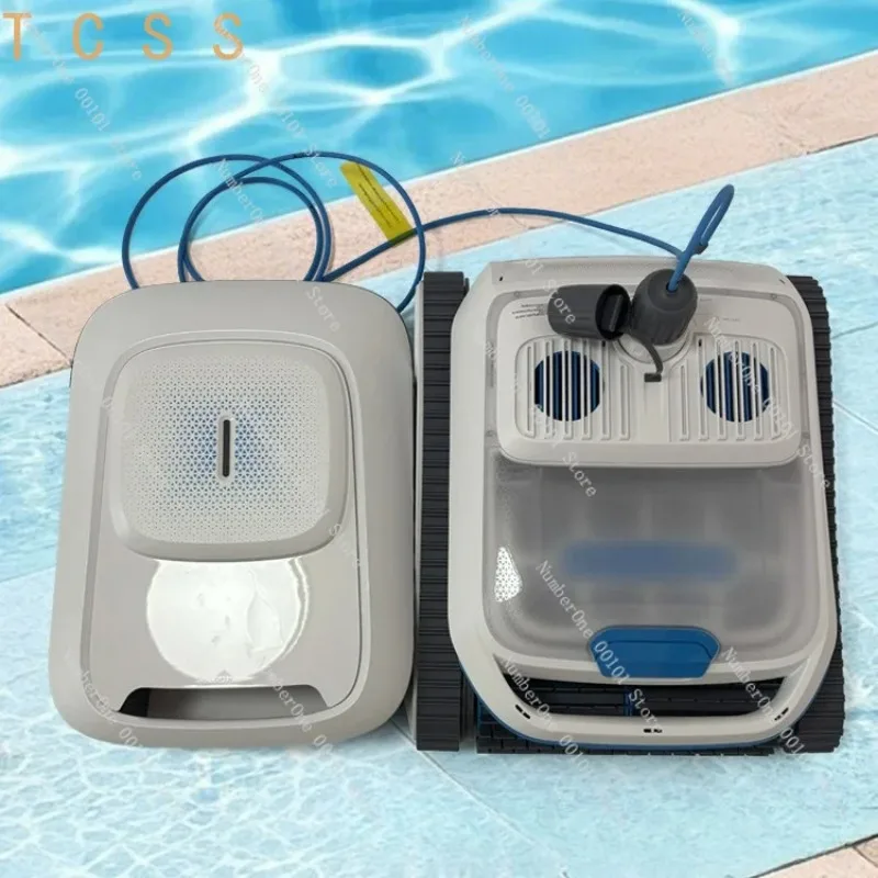 PC200 Wireless Pool Cleaning Robot, Wall‑Mount Pool Surface Skimmer With Filter Basket For Large Debris Filtration
