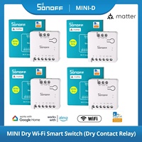 SONOFF MINI D MINI-D SONOFF Mini Dry ESP32 Chip Matter Compatible AC/DC Input 1-10PCS Set Smart Scene Via EWeLink Alexa