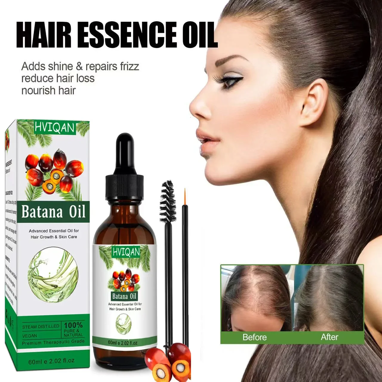 60ml Batana Oil Moisturizing & Strengthening Silky Hair Oil Hydrating Hair Treating Essences Oil Nourishing Hair Treating 트리트먼트