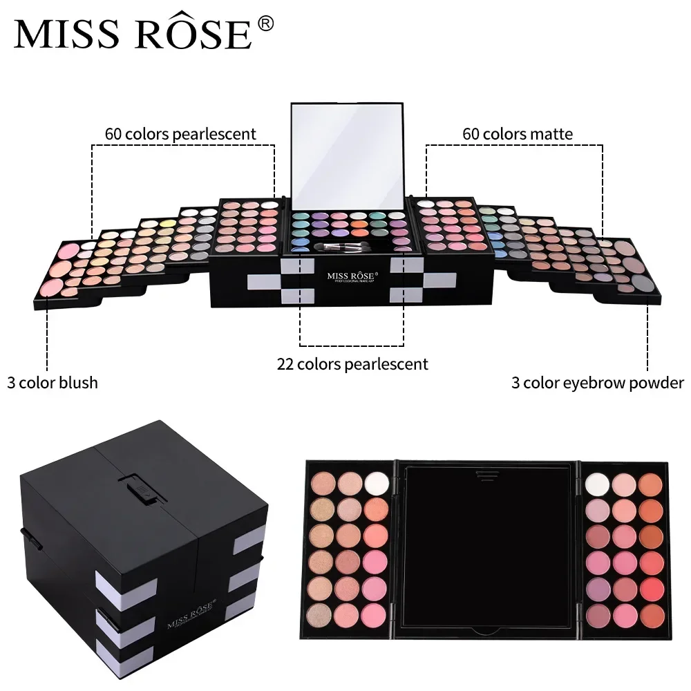 MISS ROSE Makeup for Women Full Kit All in One Makeup Gift Sets Eye Shadow Powder Eyebrow Lipstick Concealer Blush Brush Palette