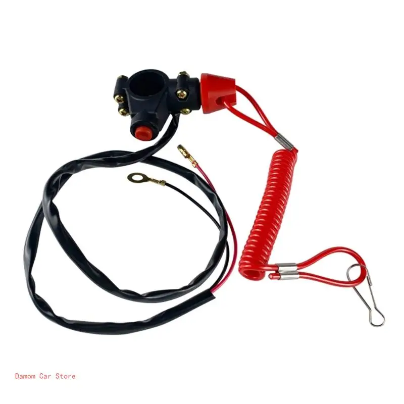 Tether Lanyard Emergency Stop Engine Push Button for Motorcycle Boat