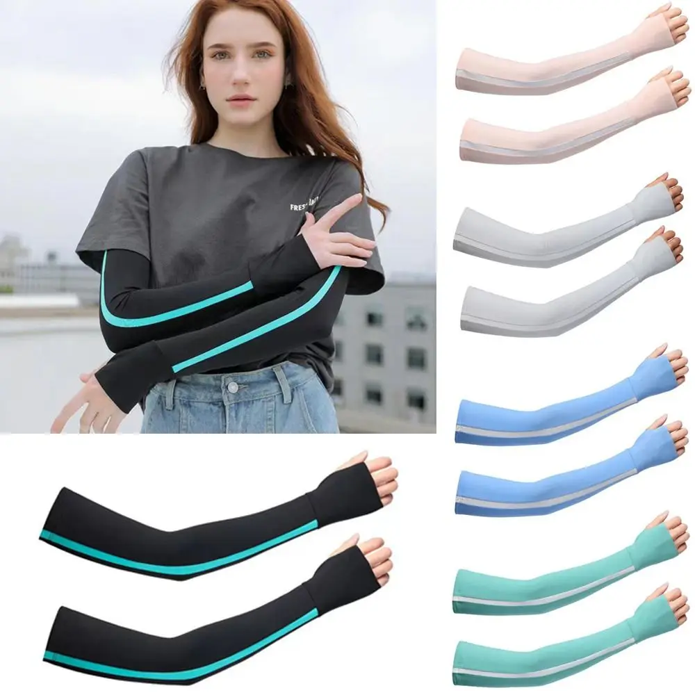 

Нарукавники из ледяного шелка для защиты от солнца, УФ-защита, защита локтей