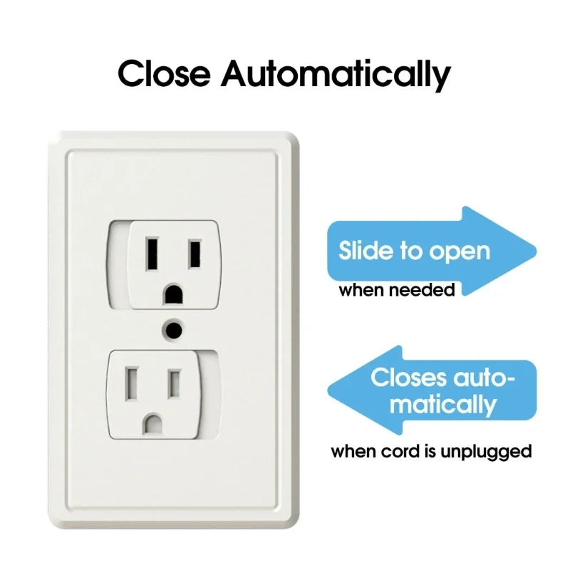 Self-Closing Outlet Cover Baby Proofing Child Safety Socket Protector Cover Electrical Power Baby Plug Cover