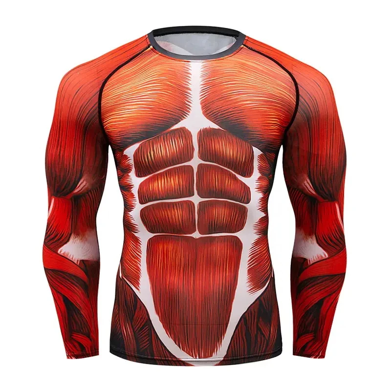 Fashion Muscle Skeleton 3D Print Men Woman Round Neck Long Sleeve T Shirt Streetwear Oversized Harajuku Tees Top Clothing