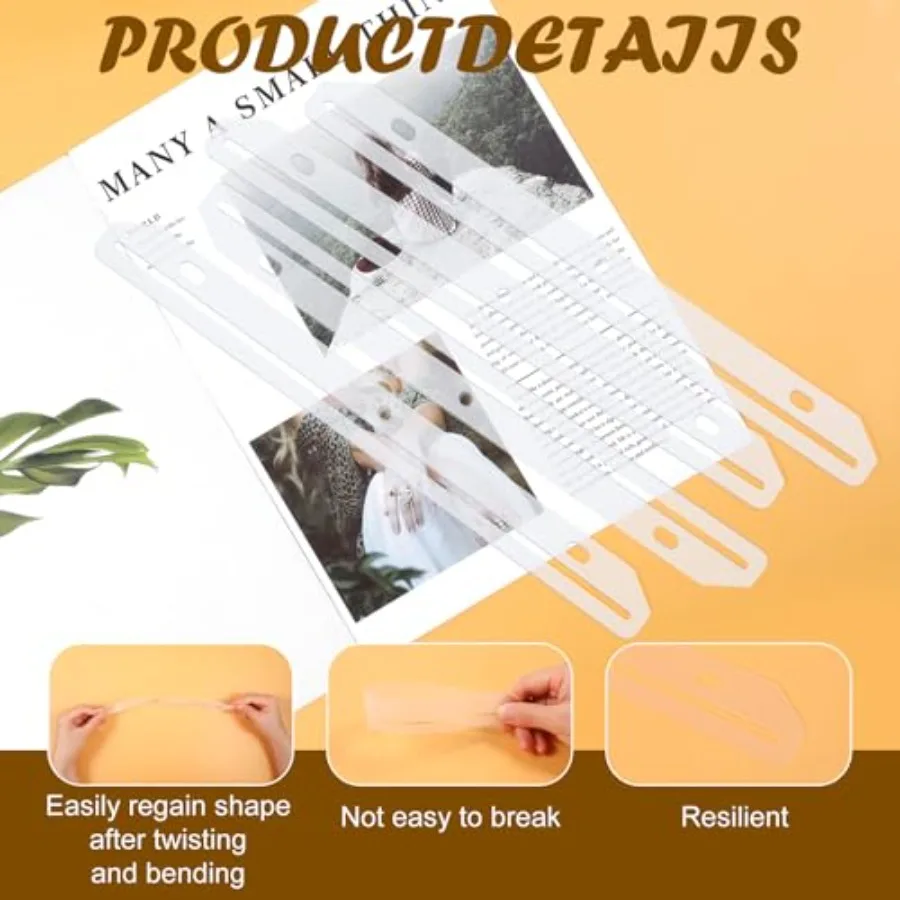 40Pcs Magne Holders for Binders 3 Hole Puhed Plastic Magne Organizer Binder Accessories 3 Ring Binder Insert Strips for File Bo