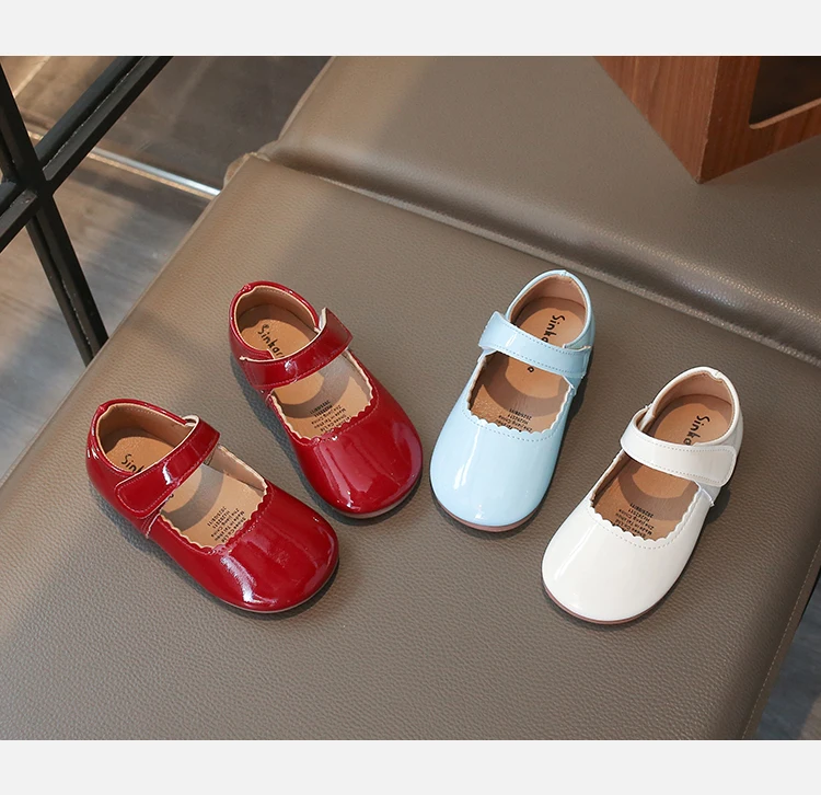 Girls Soft Bottom Multi-color Leather Spring Autumn New Baby Girl Bright Color Leather England Style Breathable Princess Shoes