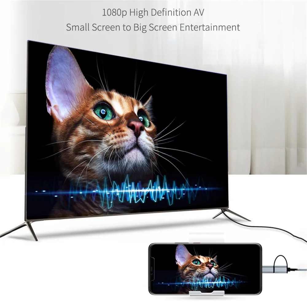 LD39 سلك HD نوع C/مايكرو USB إلى كابل متوافق مع HDMI عرض جهاز دونجل للتليفزيون لهاتف أندرويد والكمبيوتر اللوحي إلى التلفزيون