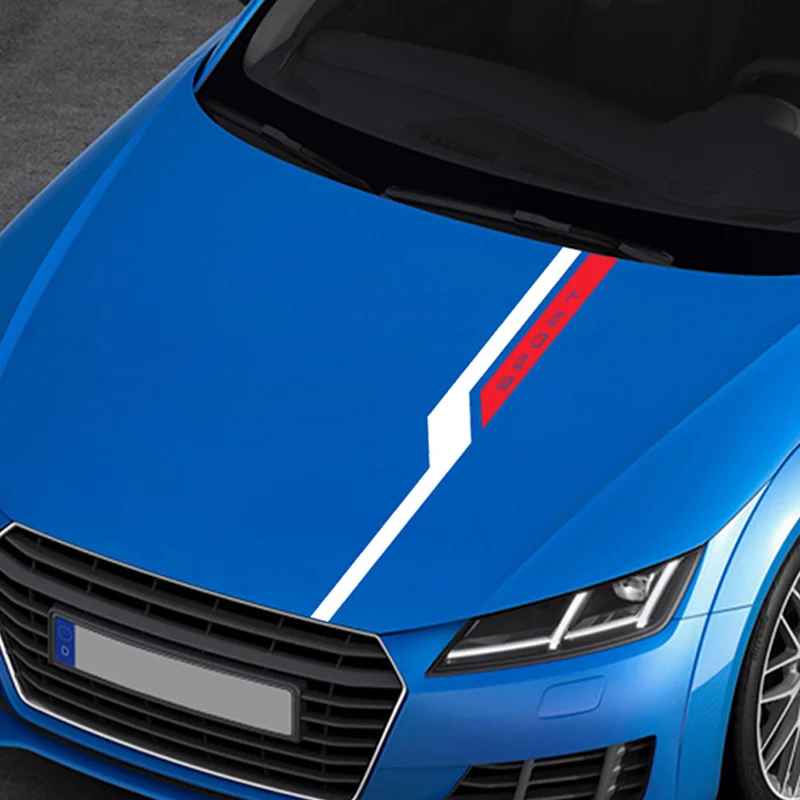 

100cm Car Bonnet Decal Reflective Sticker Sport Letters Racing Styling Lines English Suitable for Audi BMW Decoration Universal