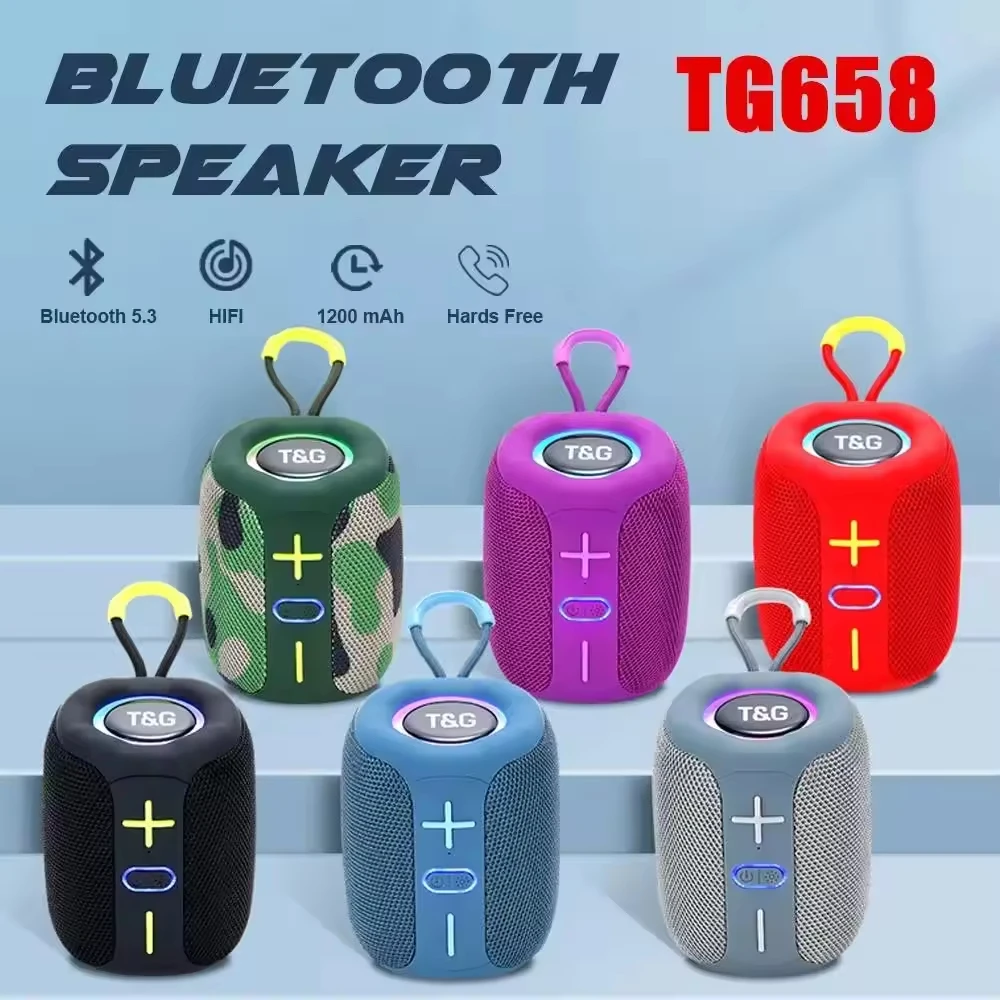 

TG658 Bluetooth Speaker Portable Outdoor Loudspeaker Wireless Mini Column 8W Stereo Music Surround Support Fm Tf Card Bass Box