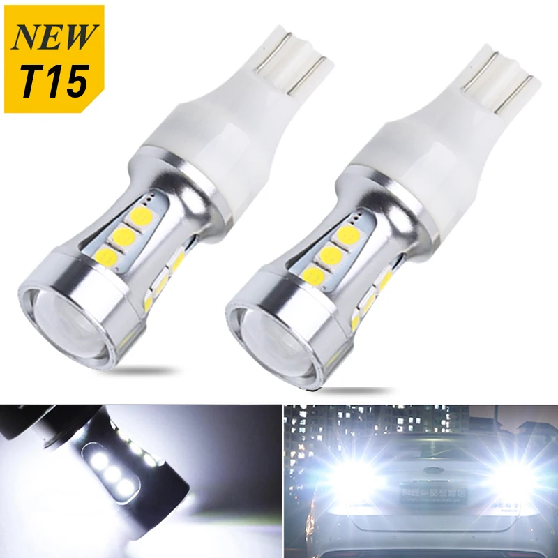 2 Stück T15 3030 18-Chip W16W 912 921 912K 921K LED Rücklicht Rückfahrlampe Hochleistungs-Canbus 12V Fehlerfreie Reserve-Glühbirnen WY16W