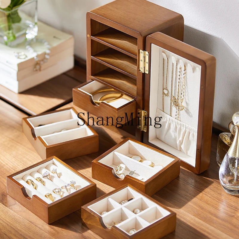 FG advanced solid wood multi-layer large-capacity jewelry box desktop bedroom dresser bracelet ring jewelry storage box