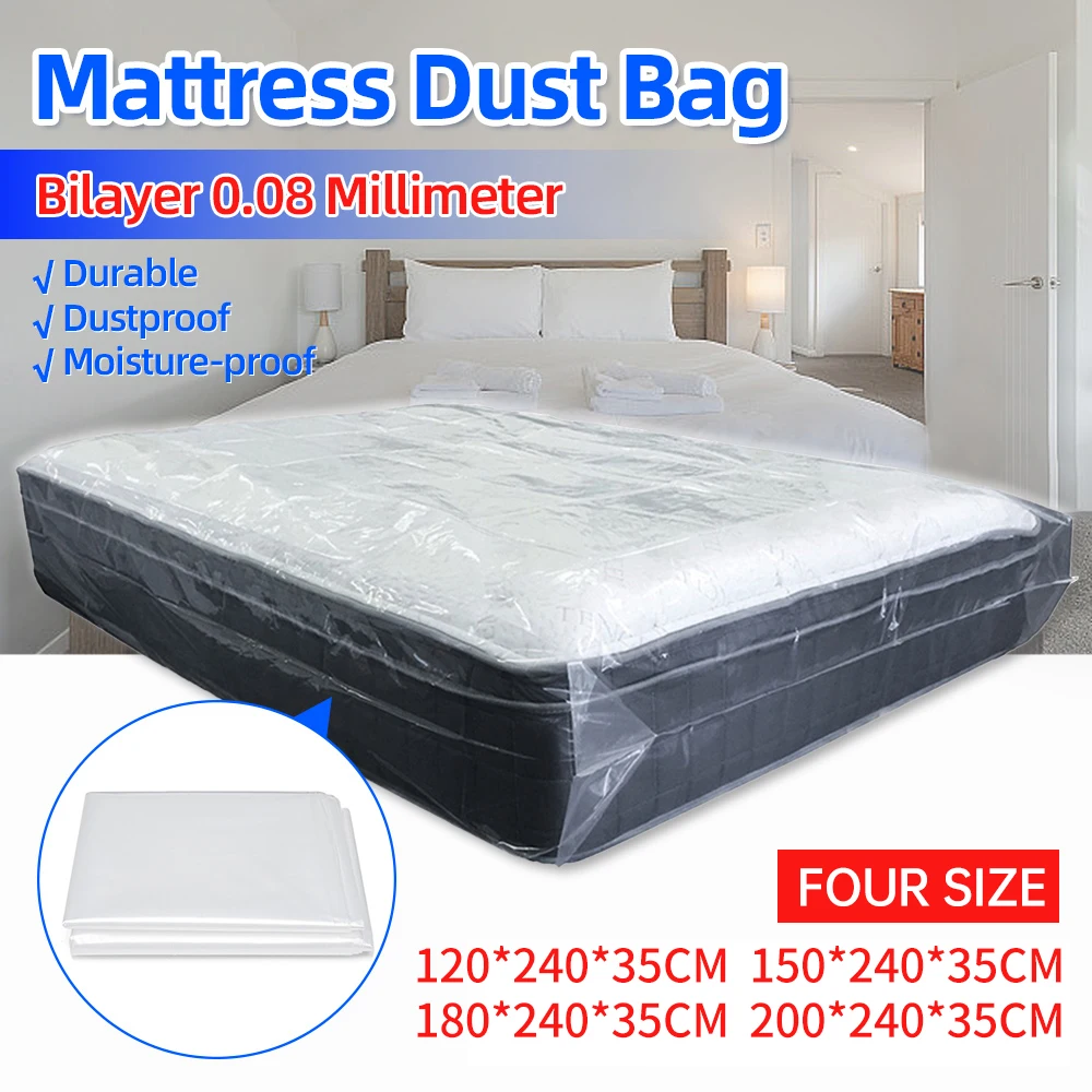 

Mattress Protector Packaging Bag PE Transparent Moving Storage Bag Moisture-proof Dust Cover Thickness 0.08mm for Home