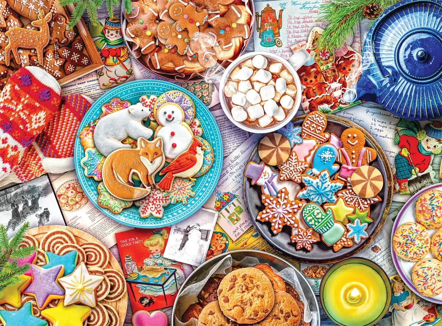

300/500/1000Pcs Cookies and Cocoa Wooden Puzzle Jigsaw Puzzle for Gameroom Bedroom Livingroom Party Decor Family Fun Activity