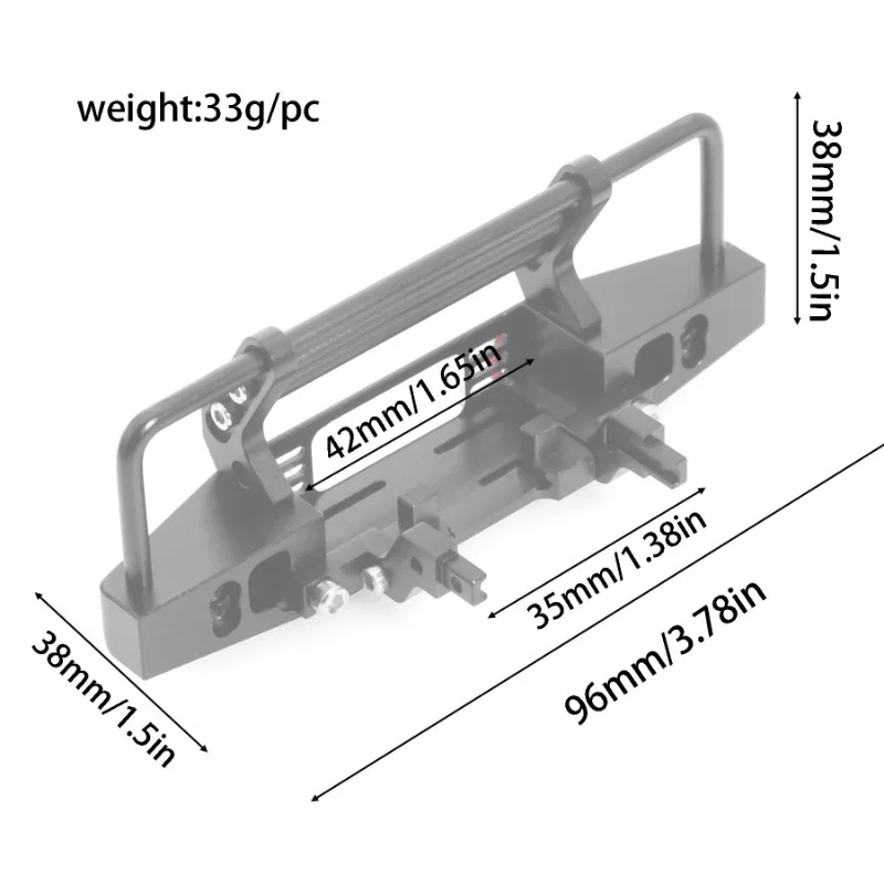 Metalowy przedni i tylny zderzak z automatycznym symulowanym systemem wciągarki RC do samochodu RC Crawler 1/18 TRX4M Traxxas Axial
