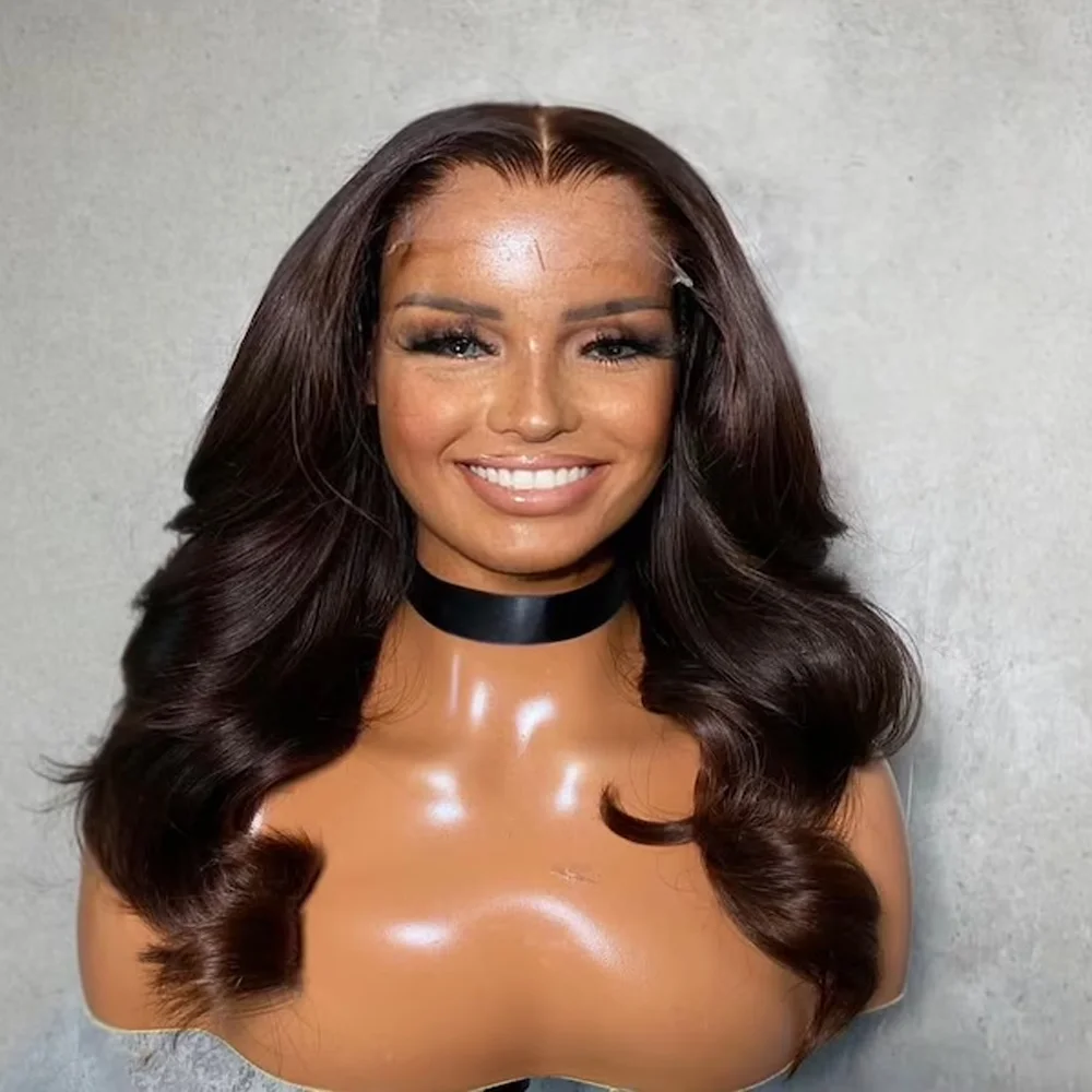 

Длинные мягкие бесклеевые 30 дюймов Натуральные коричневые объемные волны 5x5 Шелковая основа Еврейский парик из человеческих волос Детские волосы HD Кружева Европейские волосы Предварительно выщипанные