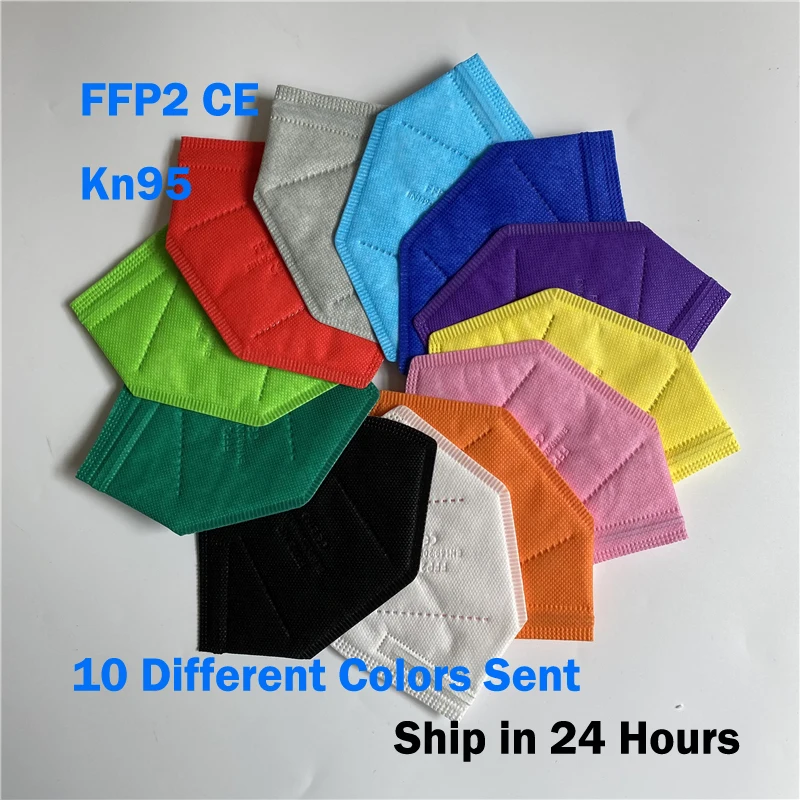 10-200pcs FFP2 Mask Approved CE 5 Layers Face Mask KN95 Filter Respirator Pink Reusable Adults Protective KN95 FFP2 Mascarilla