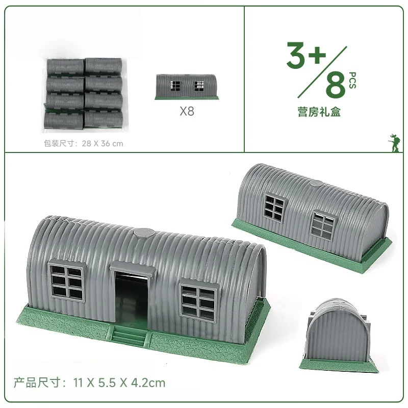 

Classic Army Base Diorama Set, Military Barracks & Tents Collection, Ready to Play Toys for Boys Gif