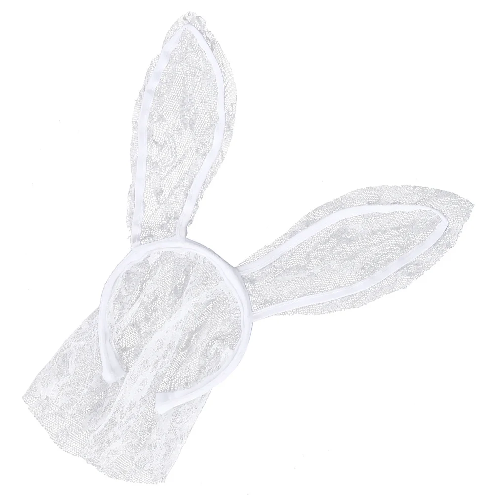 

Elegant Lace Rabbit Ears Headband Veil Mask White Masquerade Party Costume Ball Fancy Dress Carnival Latin Dance Women
