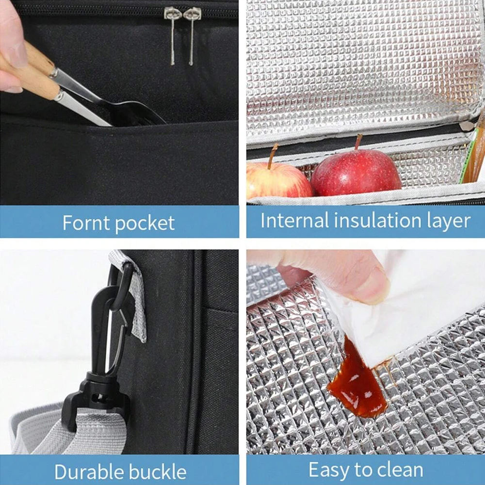سعة محمولة باليد مع حقيبة معزولة بحزام كتف، وحقيبة صندوق الغداء، وحقيبة غداء سميكة مقاومة للماء للطلاب. -zmt