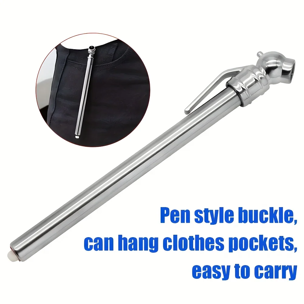 Mini Tire Pressure Gauge Digital Display Tmps Automobile 5-50PSI Silver Stainless Steel Motorcycle Meter Tyre Tire Pressure Pen