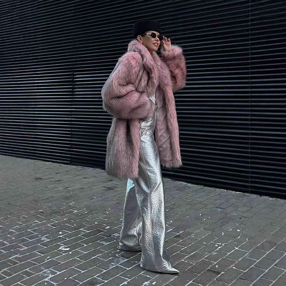 Manteaux en fausse fourrure pour femmes, vestes mi-longues, épais et chauds, Streetwear Y2k, vestes de travail, vêtements d'extérieur, point ouvert, automne hiver