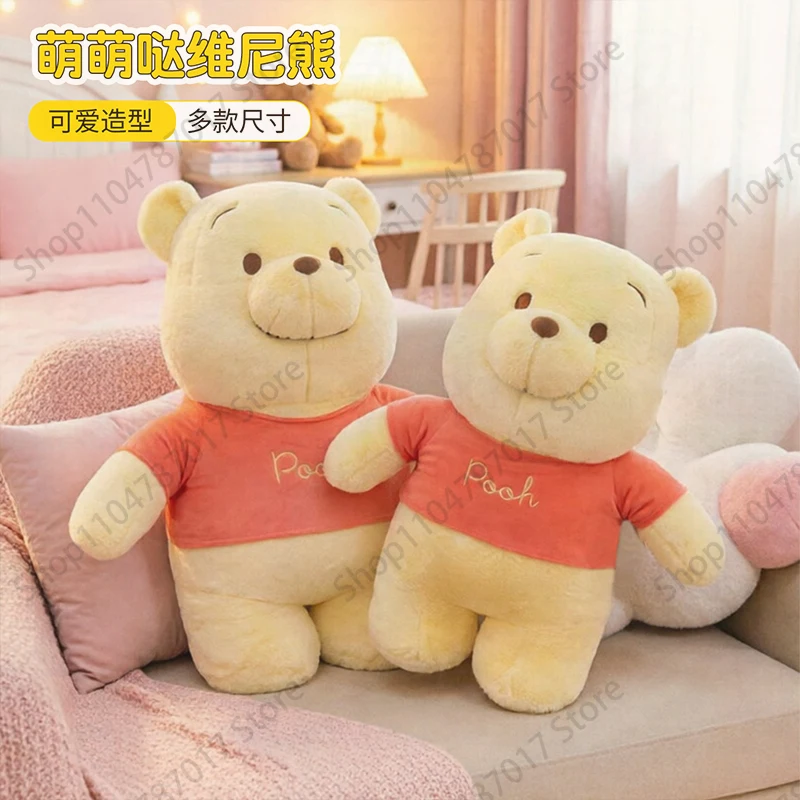 New 80cm Winnie the Pooh Plush Toy Cute Anime Bear Stuffed Pillow Valentine Gift For Girls Home Bedroom Decor Soft Fluffy