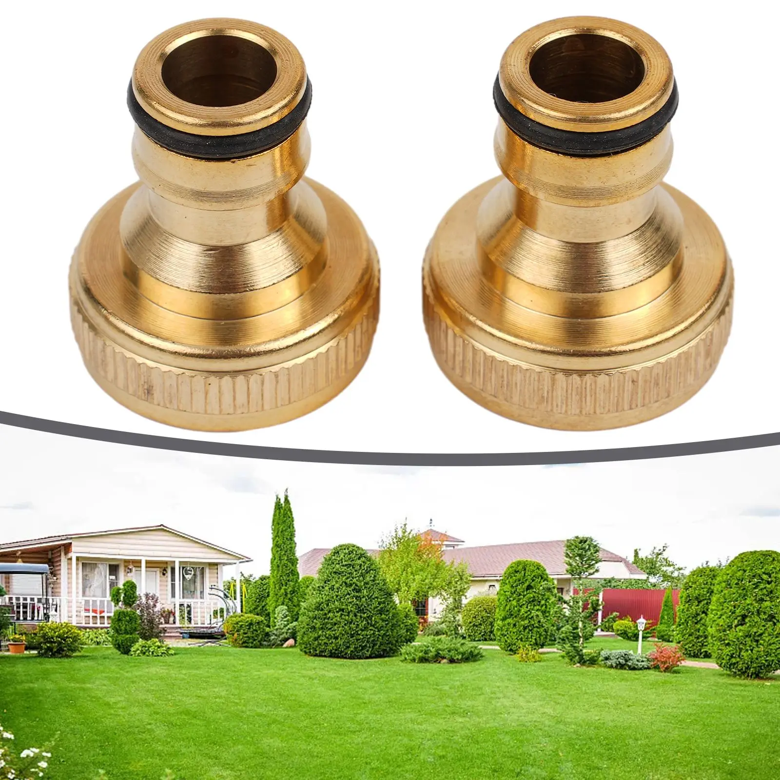 

2pcs Brass Faucet Adapter Washing Machine Water Nozzle Quick Connect Fittings 1/2" 3/4" Threaded Joint Garden Lawn Irrigation