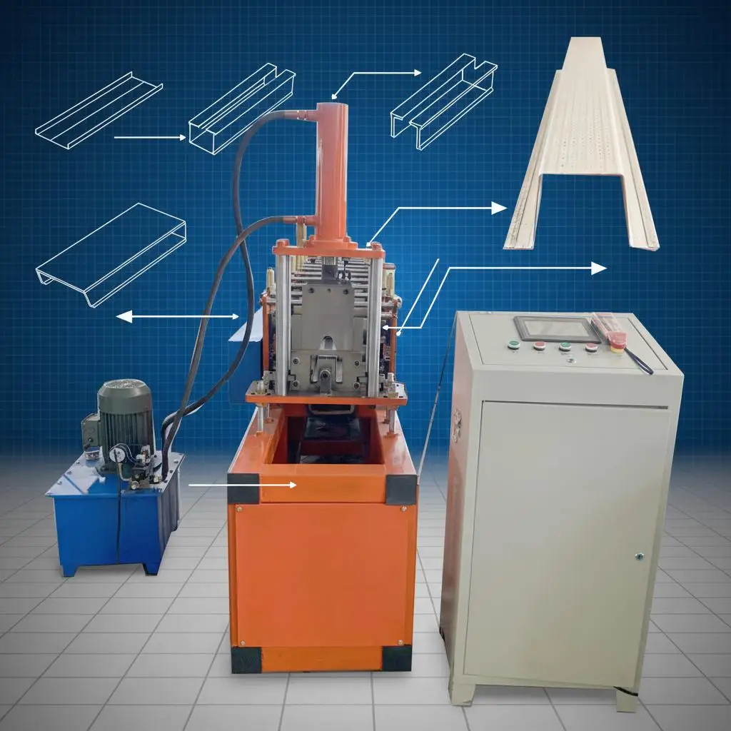 Profile Roll Forming Machine Metal Purlin Channel Truss Furring Forming Machine Light Gauge Roll Forming Machine