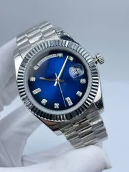 Men's Watch - 41mm, Blue Dial, Mechanical Movement, Waterproof.