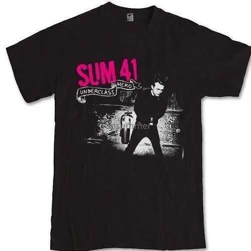 

Sum 41 Underclass Hero Tees Deryck Whibley T-Shirt Sleeves Boy Cotton Men T Shirt Top Tee Pop Cotton Man Tee Slim