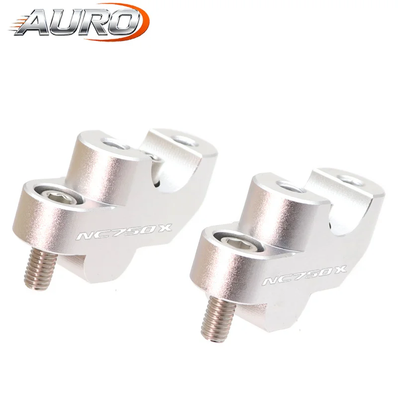 CNC Aluminum Motorcycle Handlebar Risers Lifting Heightening Clamp Mount 1 Pair For Honda NC750X DCT Modification Accessories view 6